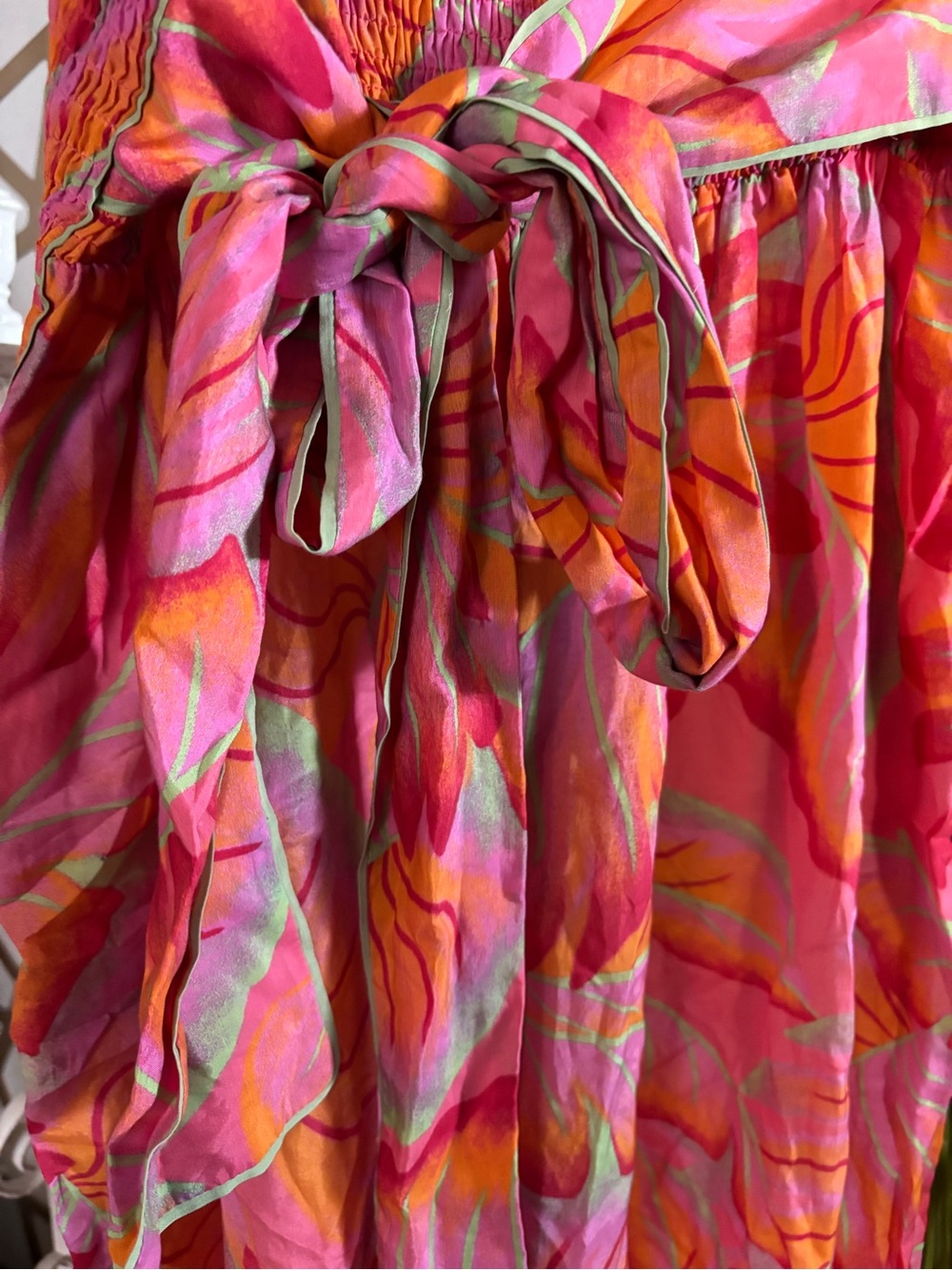 FARM Rio Pink Tropical Leaf Print Tie Waist Harem Pants XL NWT - Picture 2 of 8